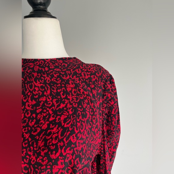 ZARA Red and Black Leopard Dress - Picture 3 of 3